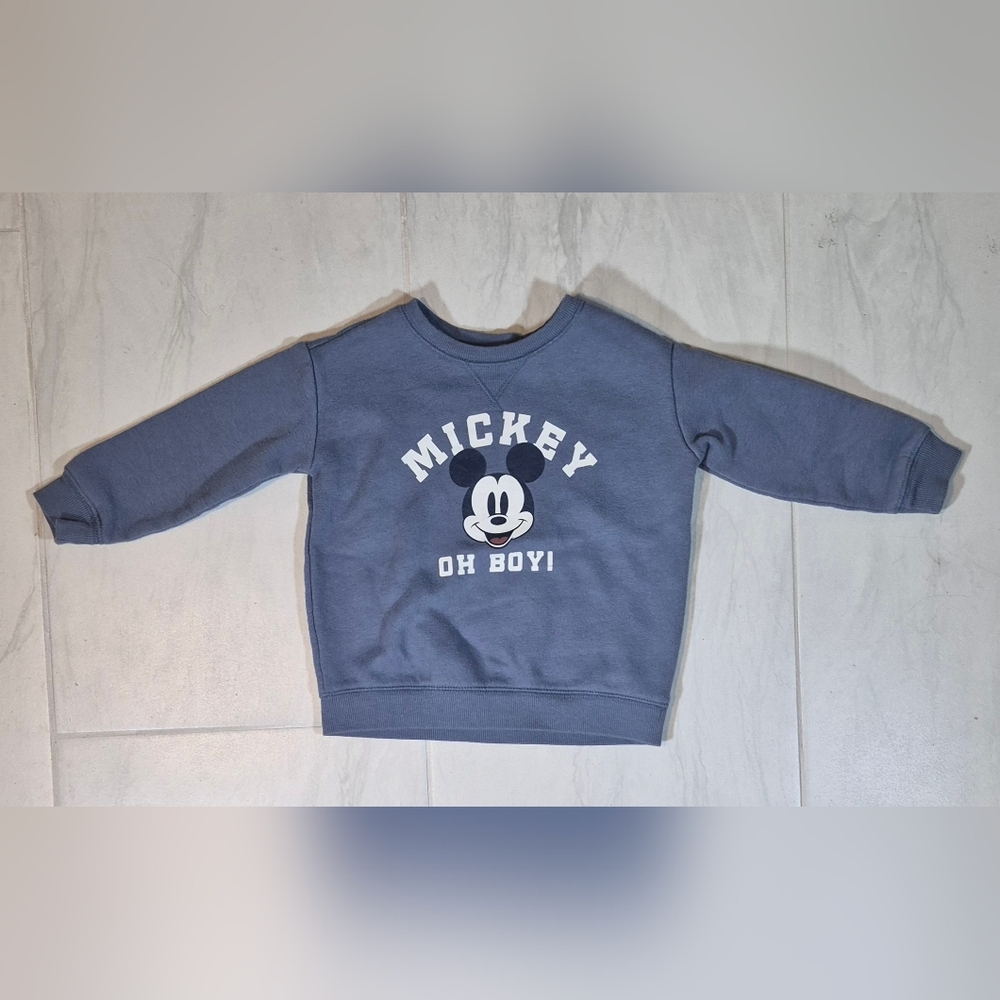 Disney Mickey Mouse "Oh Boy" Blue Toddler Sweatshirt Size US 18M